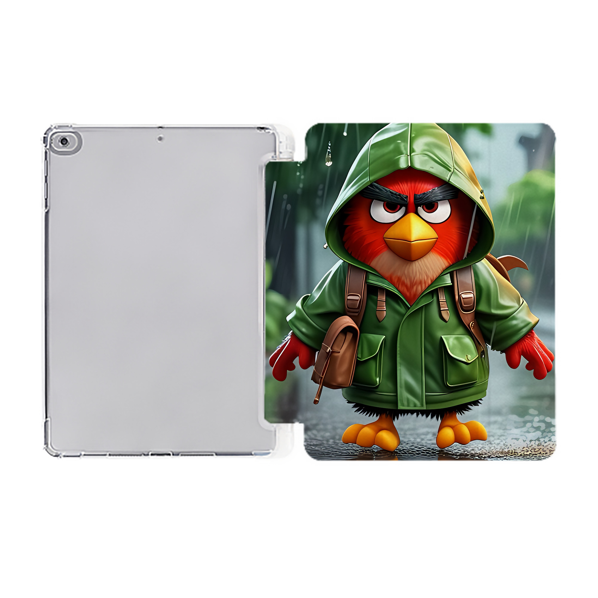 （画像用） Angry Birds アングリーバード IPad ケース ペン収納付き 三つ折りスタンド PUレザー×シリコン 対応機種9.5/10.5/10.9インチ